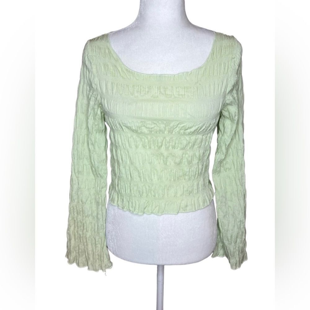Kendall & Kylie plaid cinched top size Medium